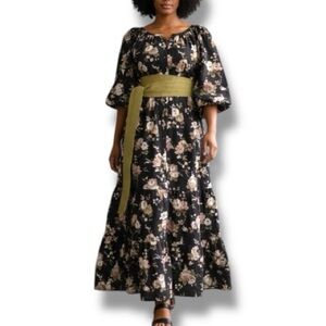 Tuckernuck Midnight Garden Floral Ruffle Maxi Dress sz XXL nwot
